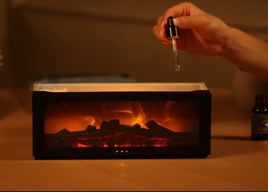 Kamin-Aroma-Diffusor für ätherische Öle, bunter Flammen-Luftbefeuchter mit Timer-Fernbedienung für Zuhause, Schlafzimmer, Büro, Festival, Geschenke