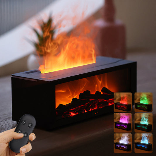 Kamin-Aroma-Diffusor für ätherische Öle, bunter Flammen-Luftbefeuchter mit Timer-Fernbedienung für Zuhause, Schlafzimmer, Büro, Festival, Geschenke