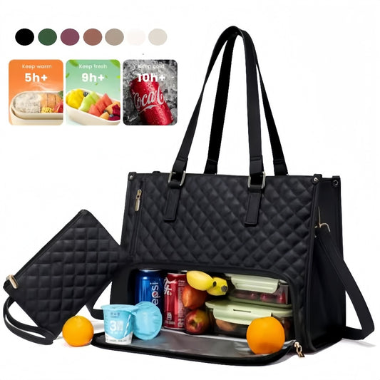 Große Damen-Lunchbag 3-in-1 – Isolierte Lunchtasche + Umhängetasche + Laptoptasche | Wasserdicht & Auslaufsicher